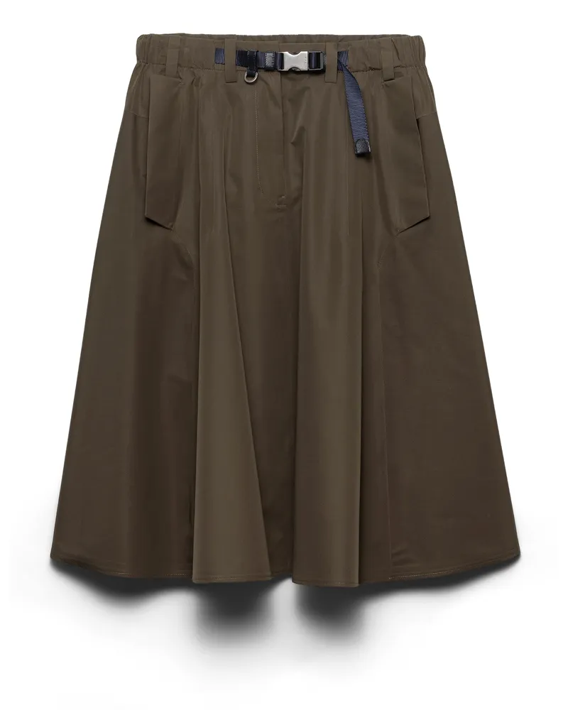 Prada Tellerrock Aus Funktionsgewebe, Damen, Camouflage/grün, Größe Camouflage