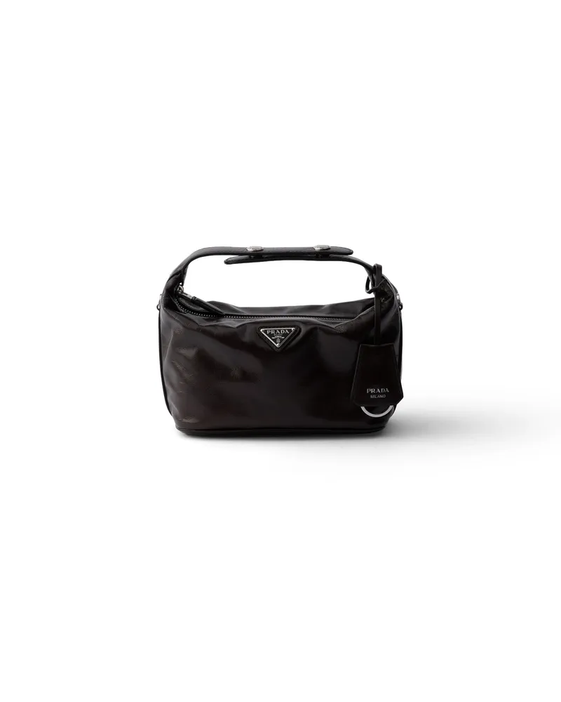 Prada Chérie Mini Bag Aus Leder, Damen, Dunkelbraun Dunkelbraun
