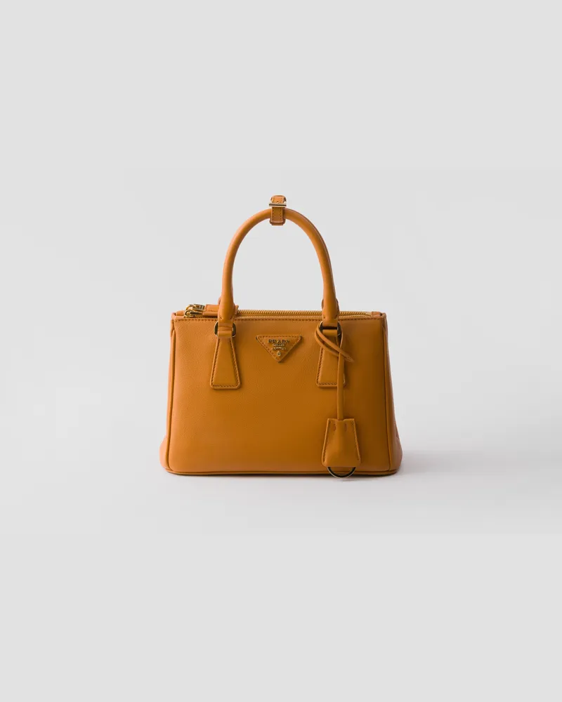 Prada Kleine  Galleria Tasche aus Leder Bernstein