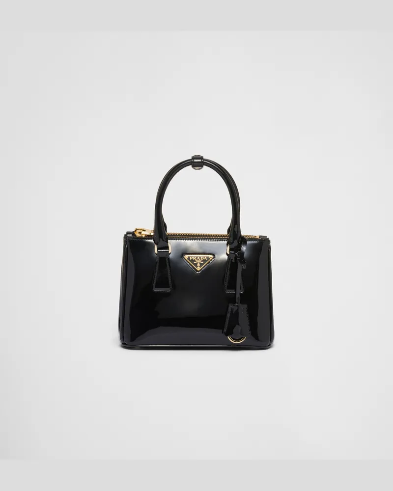 Prada Galleria Mini Bag aus Lackleder Black