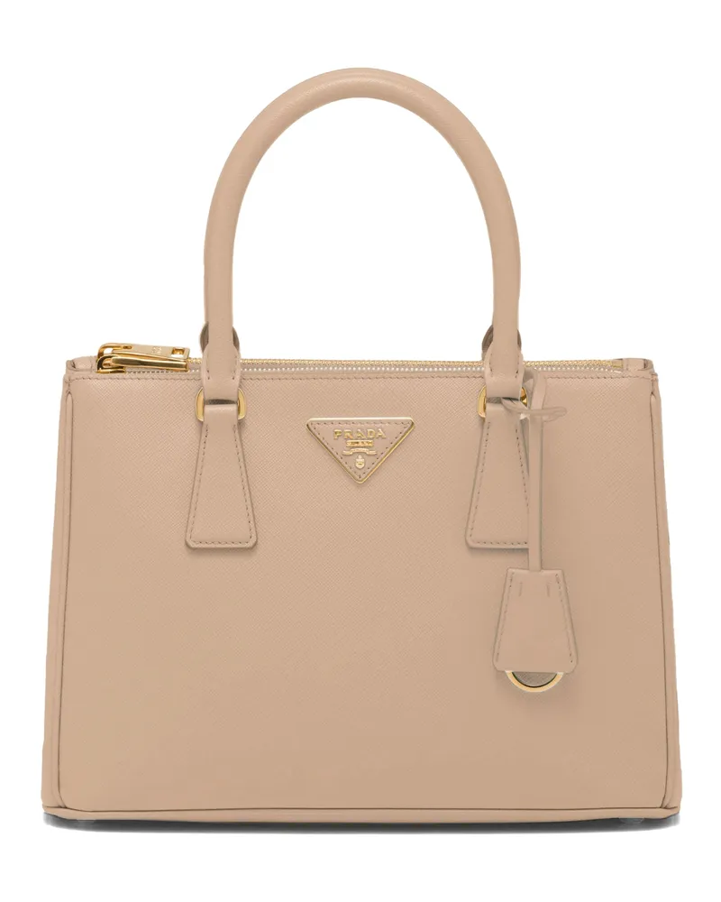Prada Mittelgroße  Galleria Tasche Aus Saffiano-leder, Damen, Sandbeige Sandbeige