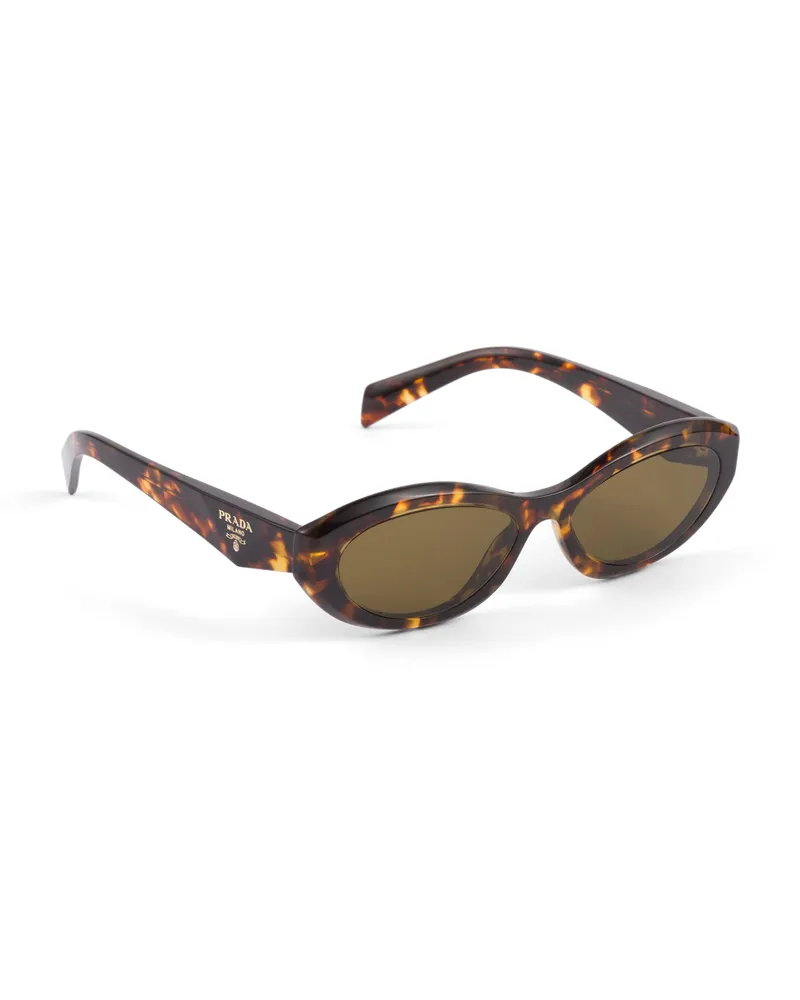Prada Symbole Sonnenbrille, Damen, Lodengrüne Gläser Lodengrüne