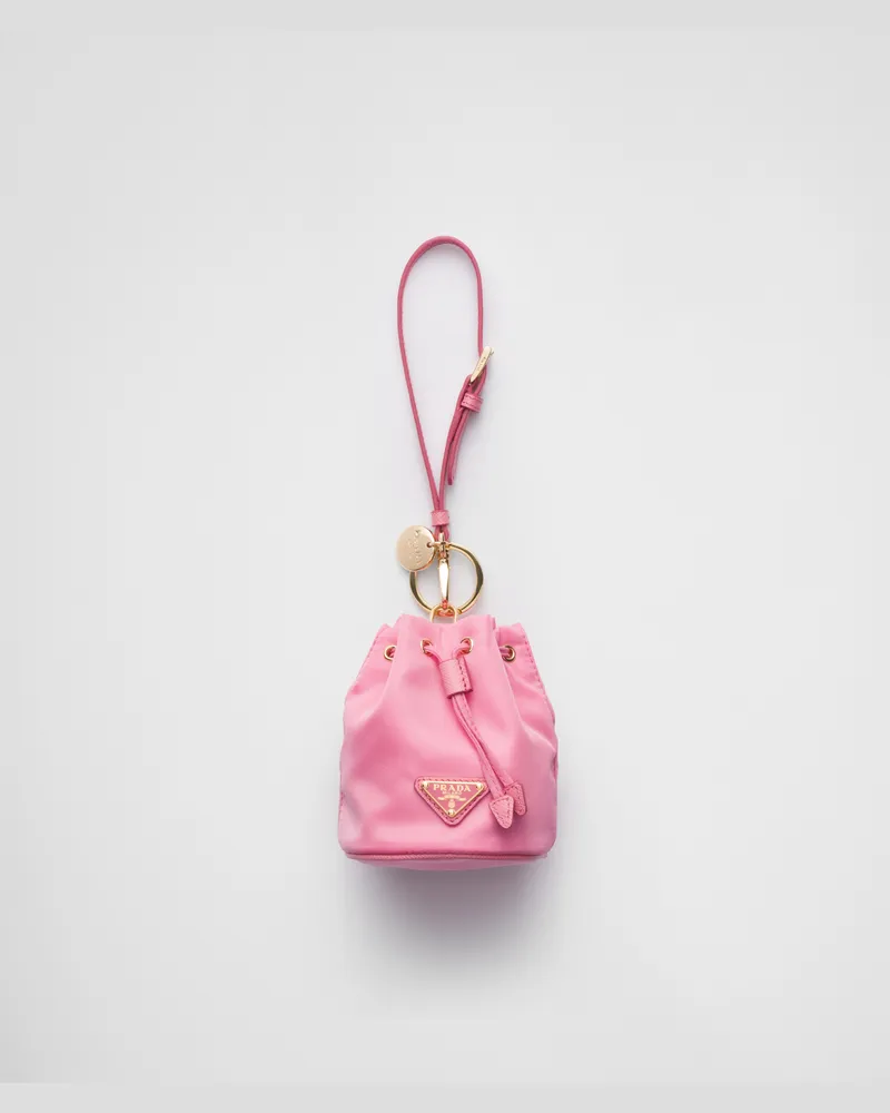 Prada Ikonischer Mini-Taschenanhänger aus Re-Nylon Begonienrosa