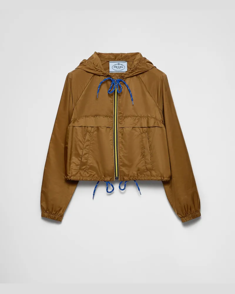 Prada Jacke aus leichtem Re-Nylon Korkbeige
