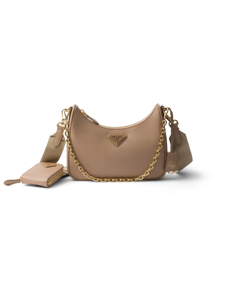 Prada Re-edition 2005 Tasche Aus Saffiano-leder, Damen, Cameo/beige Cameo