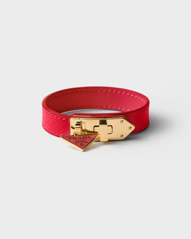 Prada Armband aus Saffiano-Leder Feuerrot