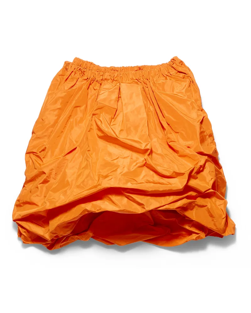 Prada Rock Aus Technischem Taft, Damen, Orange, Größe Orange