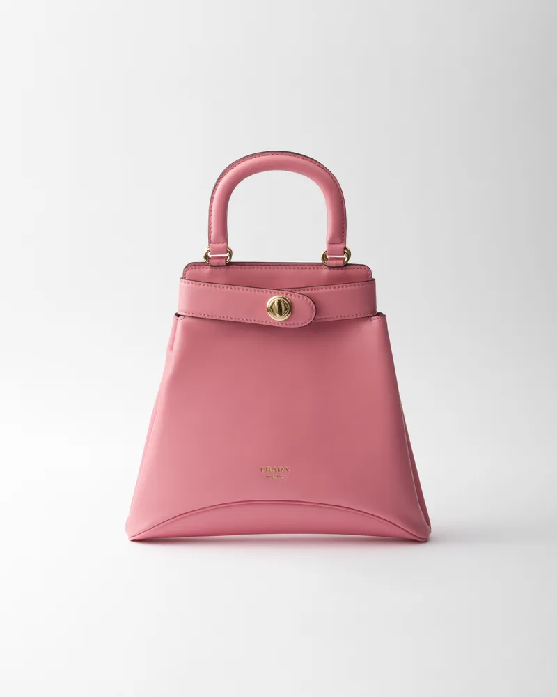 Prada Mittelgroße  Carey Tasche aus Leder Blütenrosa