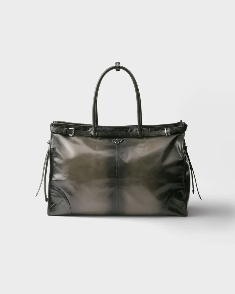 Prada Bonnie Tote Bag aus Leder in Antik-Optik Military