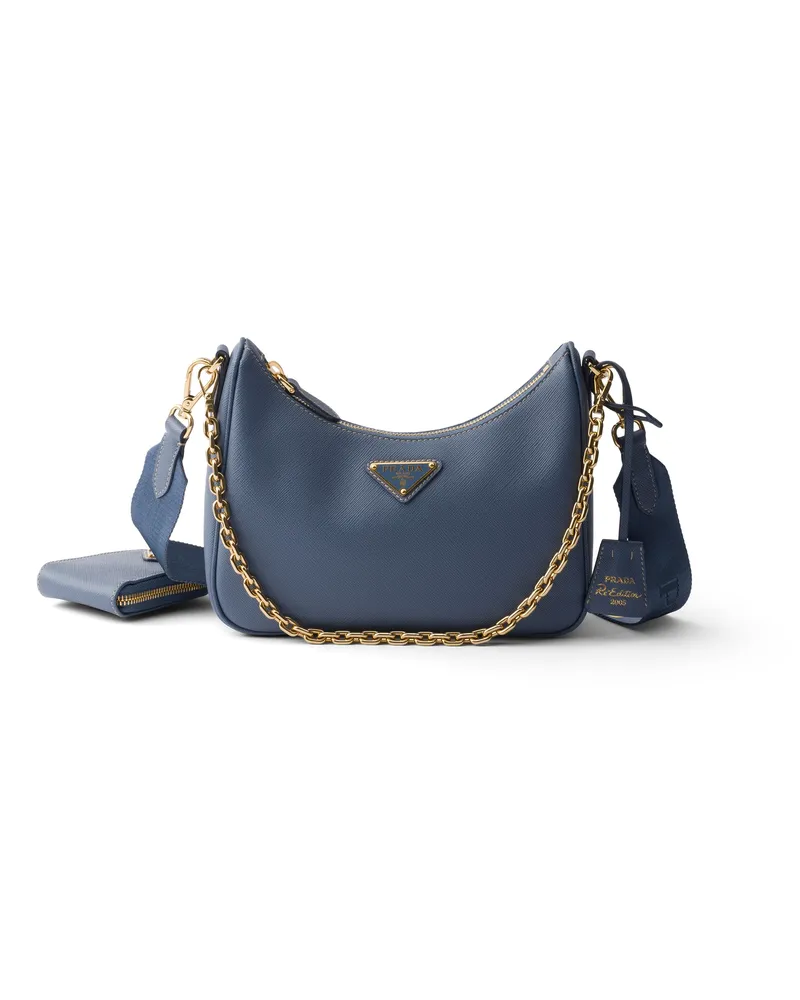 Prada Re-edition 2005 Tasche Aus Saffiano-leder, Damen, Aviation/blau Aviation
