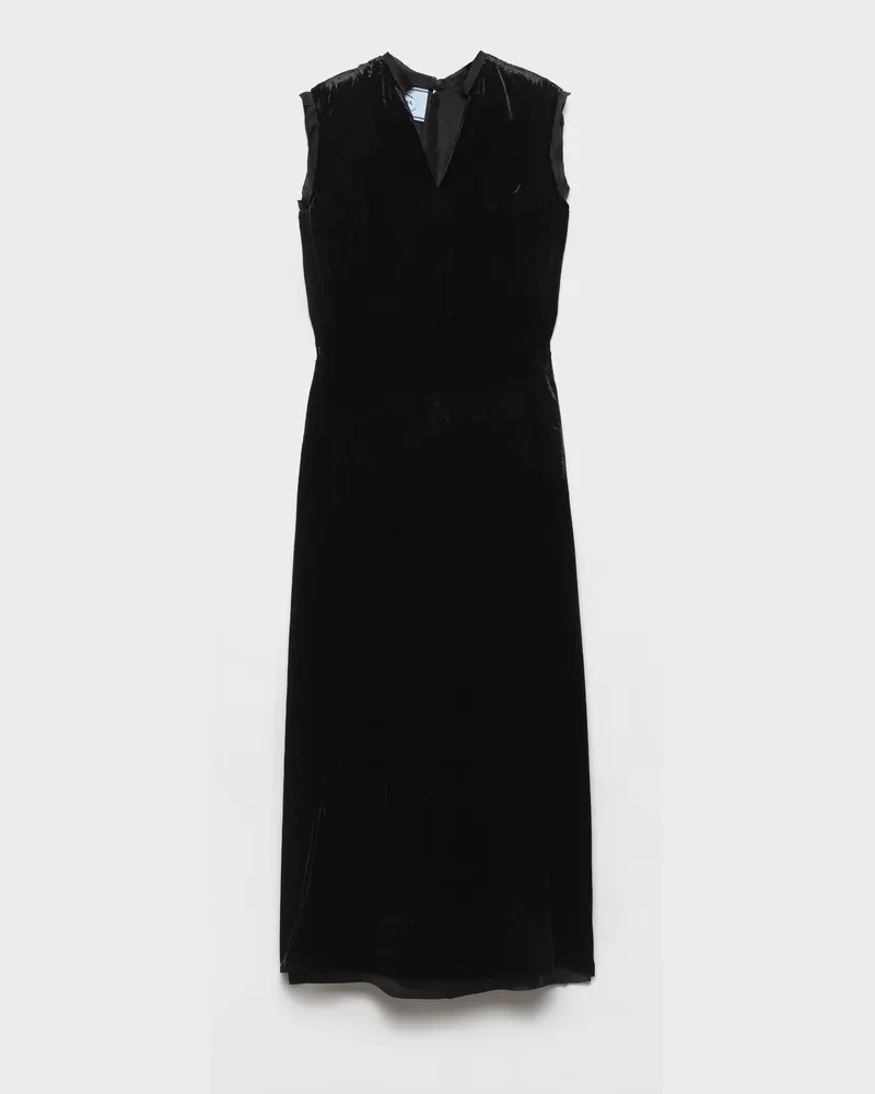 Prada Kleid aus Knittersamt Schwarz
