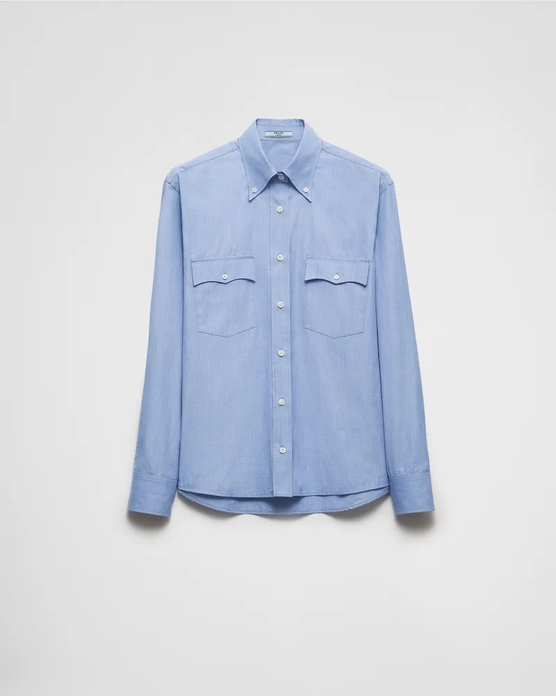 Prada Hemd aus Popeline Saphirblau