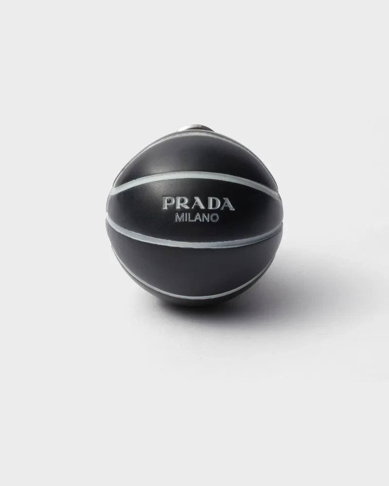 Prada Basketball-Ohrringe aus Metall Zinngrau