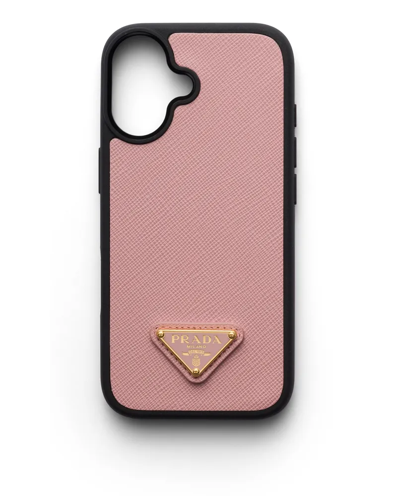 Prada Hülle Für Iphone 17 Aus Saffiano-leder, Damen, Pfirsich Pfirsich