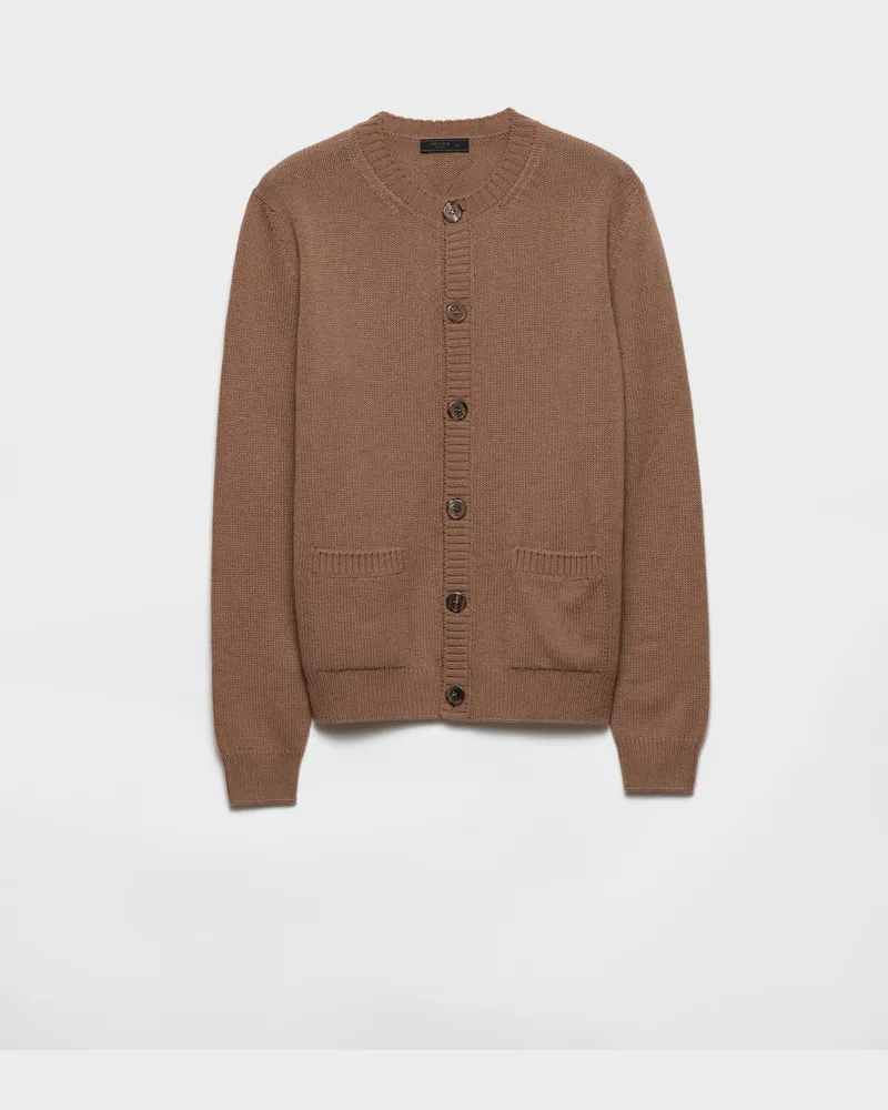 Prada Strickjacke aus Kaschmir Kamelbraun