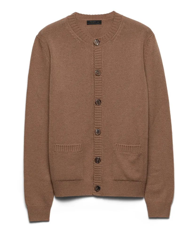 Prada Strickjacke Aus Kaschmir, Herren, Kamelbraun, Größe Kamelbraun