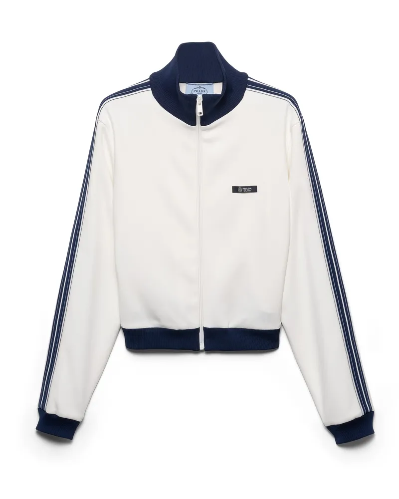 Prada Jacke Aus Fleece, Damen, Elfenbein, Größe Elfenbein