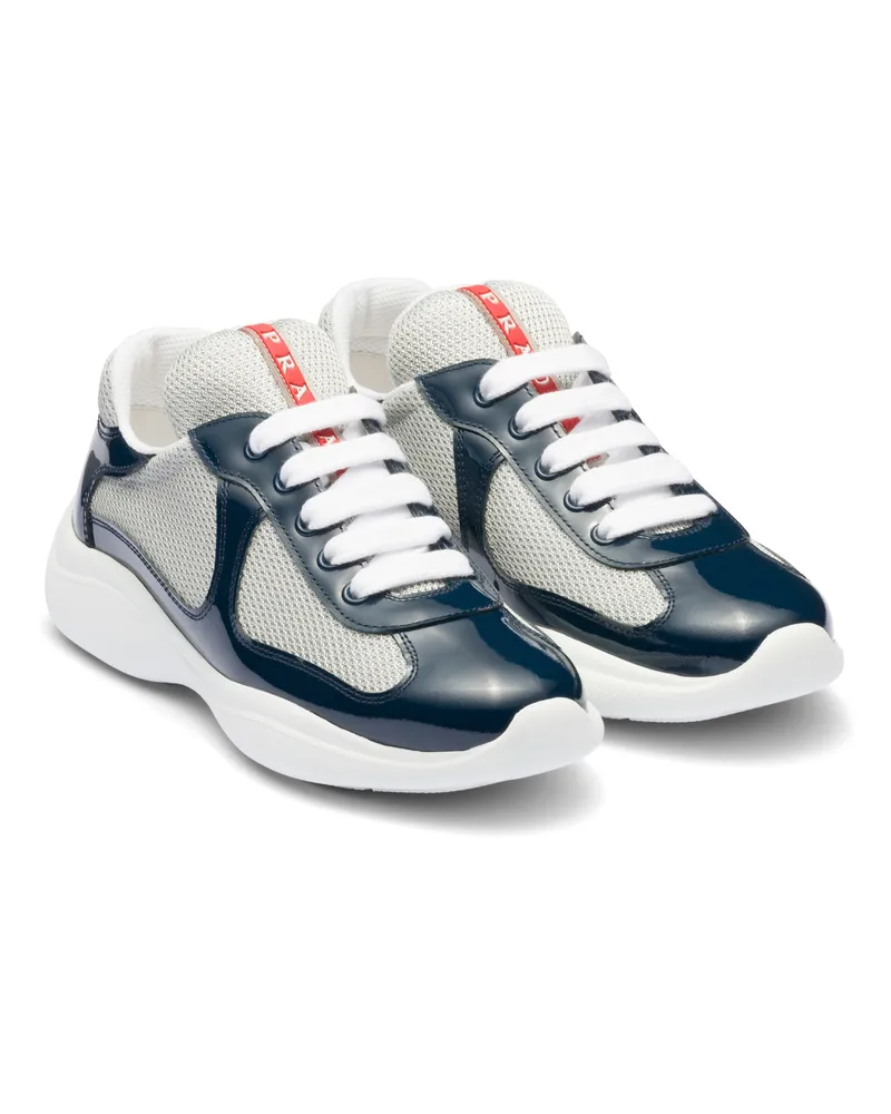 Prada America’s Cup Sneaker Aus Biker-gewebe, Damen, Königsblau, Größe Königsblau