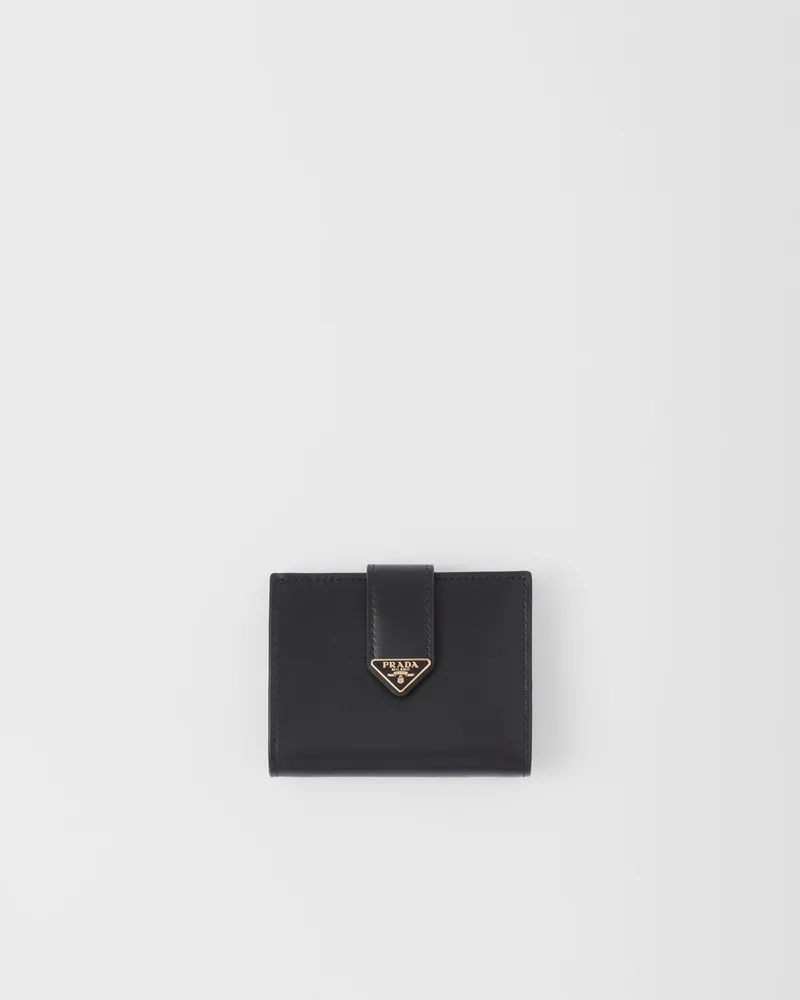 Prada Kleine Geldbörse aus Leder Schwarz