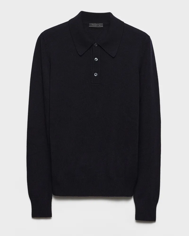 Prada Poloshirt aus Kaschmir Blau