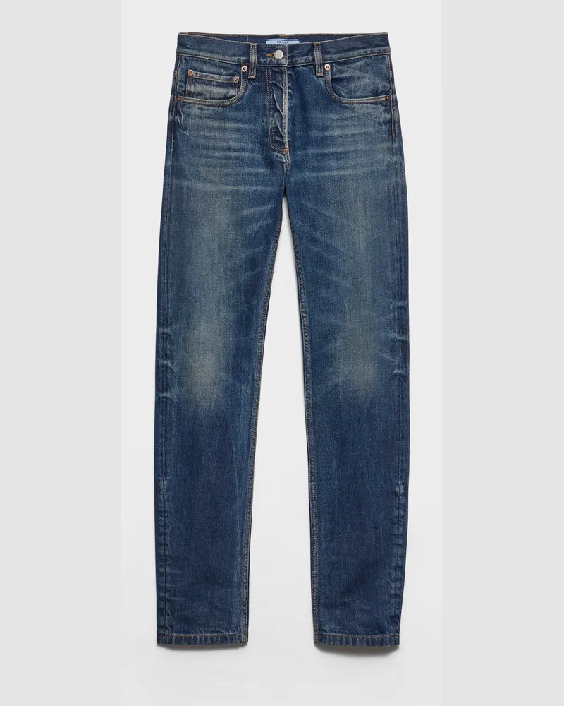 Prada Jeans aus Selvedge Denim mit schmaler Passform Blau