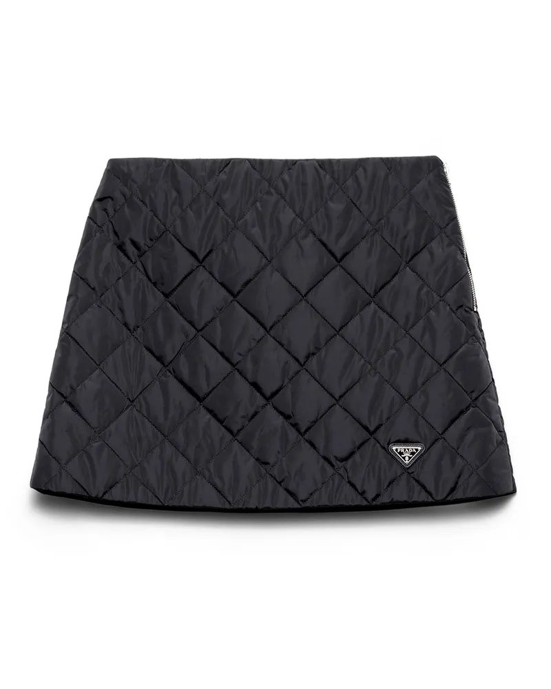 Prada Leichter, Gesteppten Minirock Aus Re-nylon, Damen, Blau, Größe Blau