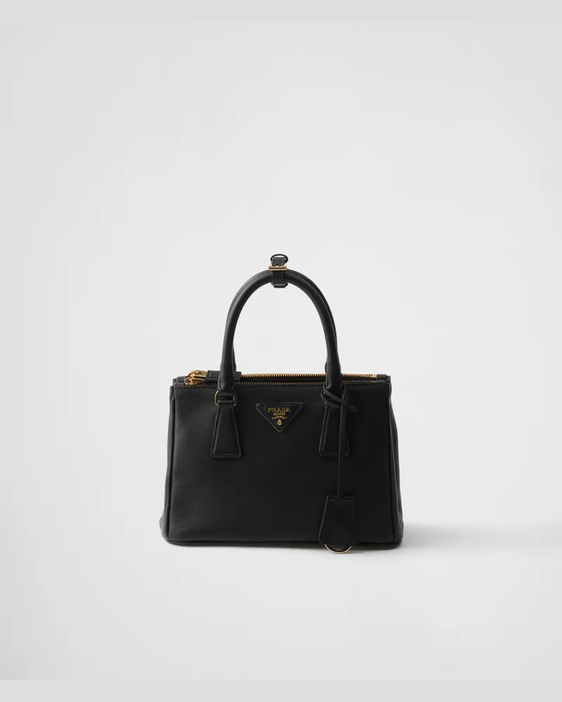 Prada Kleine  Galleria Tasche aus Leder Schwarz