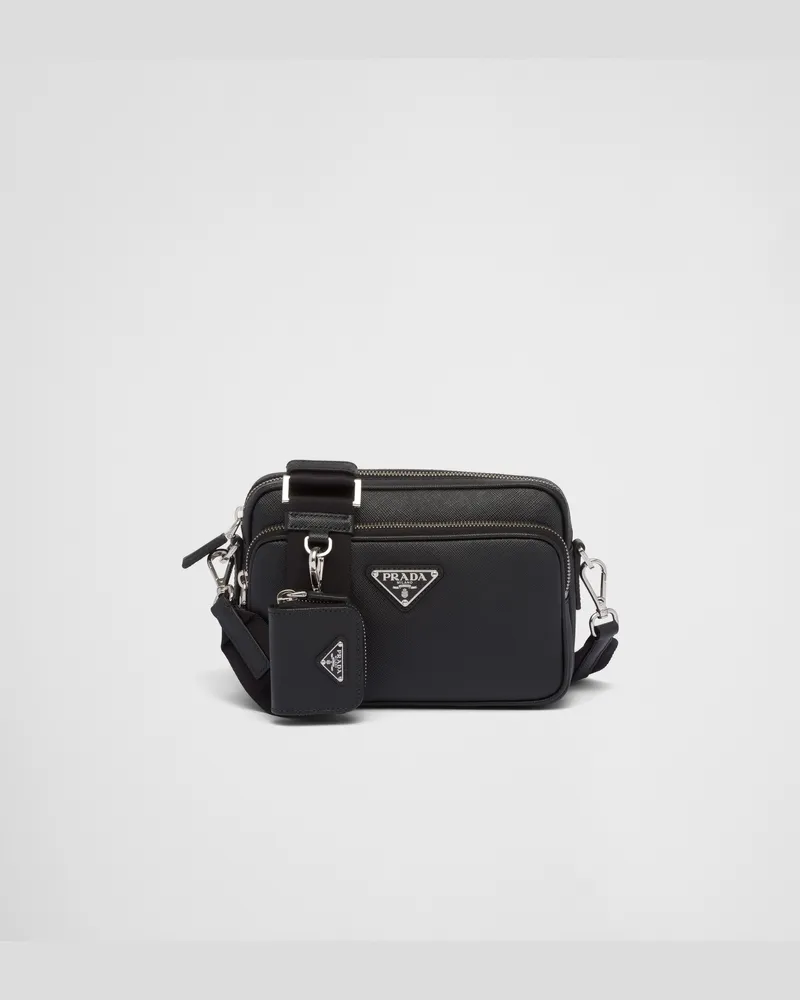 Prada Schultertasche aus Saffiano-Leder Schwarz