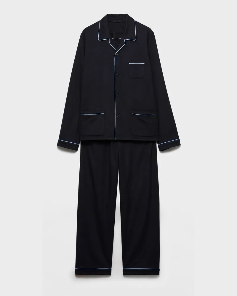 Prada Pyjama aus Kaschmir Blau