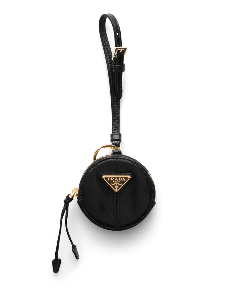 Prada Mini-pouch Aus Leder, Damen, Schwarz Schwarz
