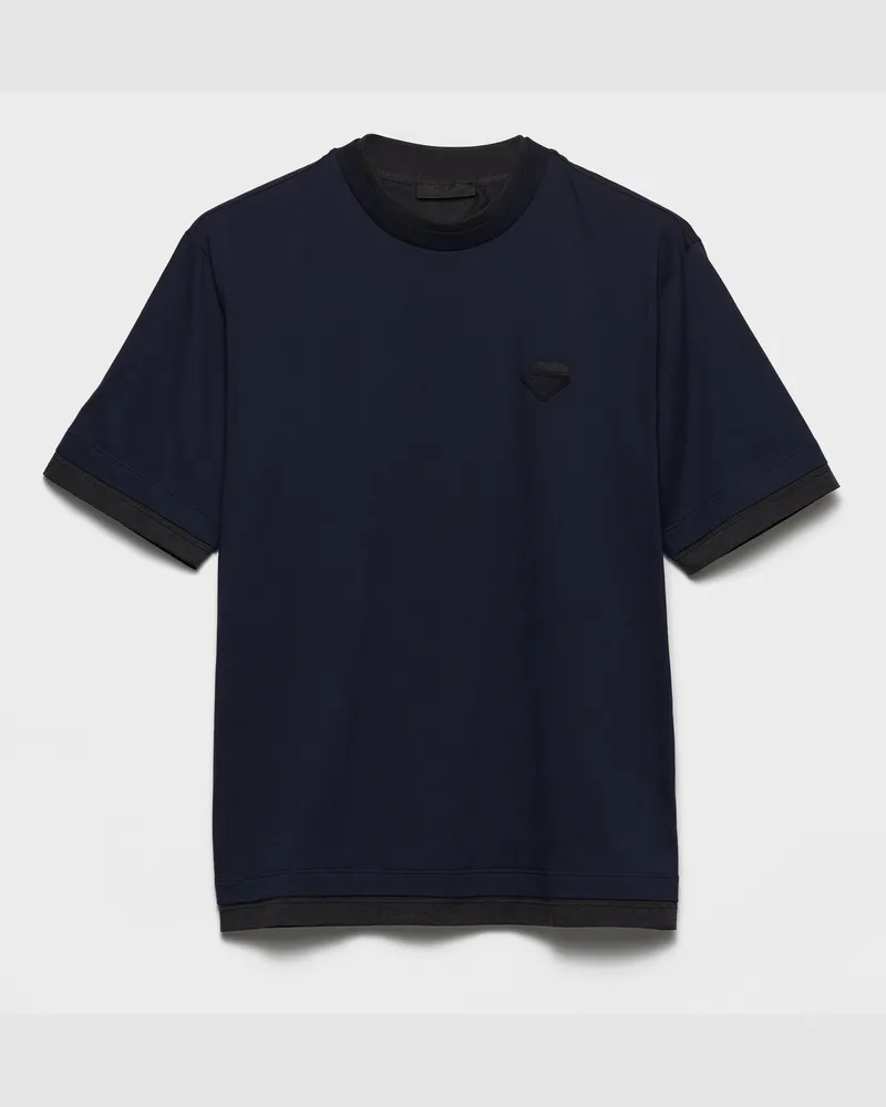 Prada T-Shirt aus Baumwolle Blau