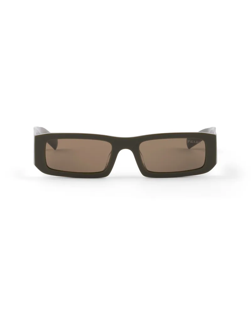 Prada Sonnenbrille Mit Triangolo-logo, Herren, Linsenfarbe Erde Linsenfarbe