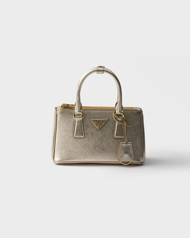 Prada Galleria Mini Bag aus Saffiano-Leder Pyrit
