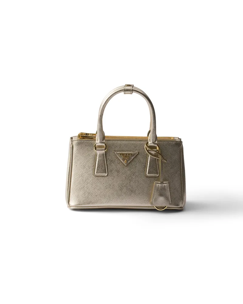 Prada Galleria Mini Bag Aus Saffiano-leder, Damen, Pyrit Pyrit