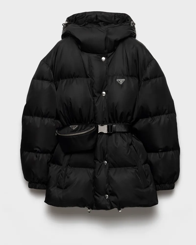 Prada Daunenjacke aus Re-Nylon Schwarz