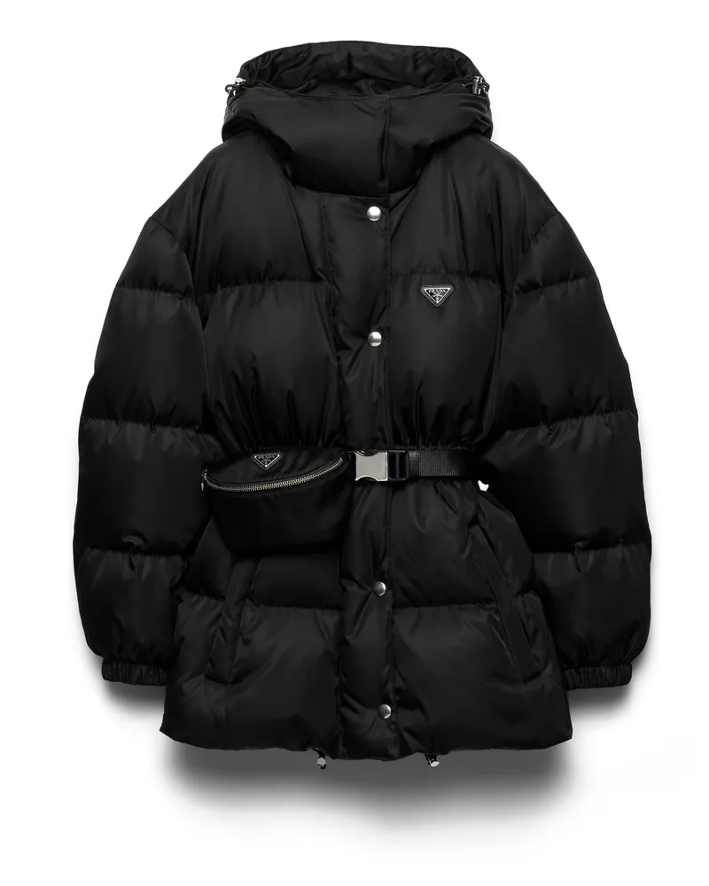Prada Daunenjacke Aus Re-nylon, Damen, Schwarz, Größe Schwarz