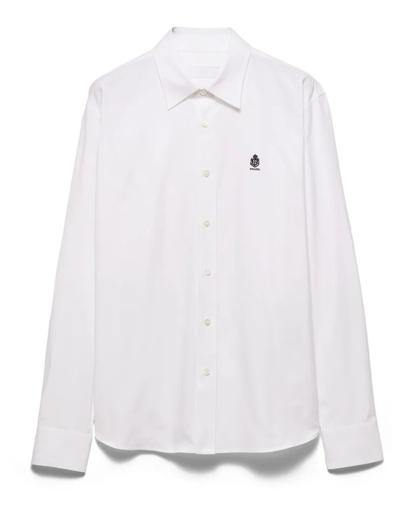 Prada Hemd Aus Baumwolle, Herren, Weiss, Größe Weiss