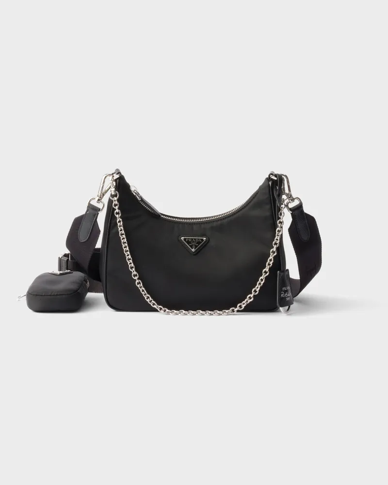 Prada Re-edition 2005 Tasche Aus Re-nylon, Damen, Schwarz Schwarz