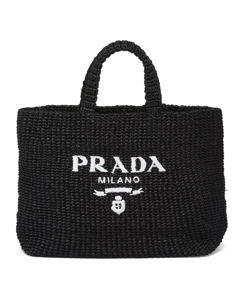 Prada Gehäkelte Tote Bag, Damen, Schwarz Schwarz