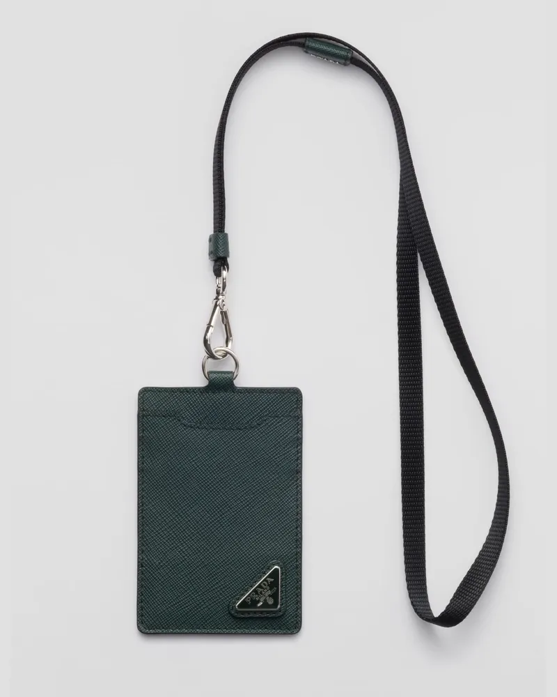 Prada Ausweisetui aus Saffiano-Leder Smaragdgrün
