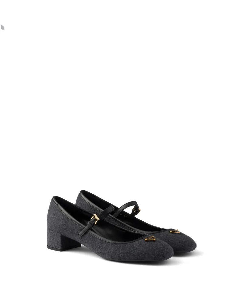 Prada Pumps Aus Stoff, Damen, Anthrazitgrau, Größe Anthrazitgrau
