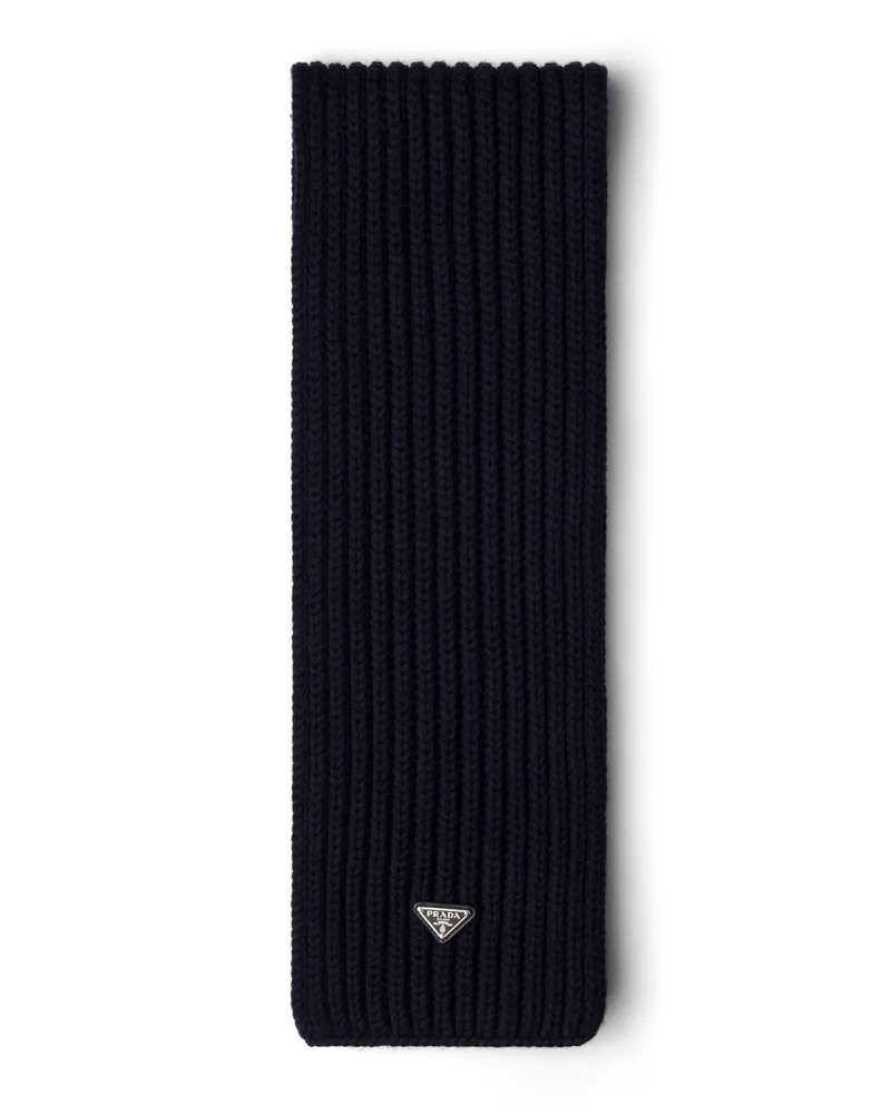 Prada Schal Aus Wolle, Herren, Blau Blau
