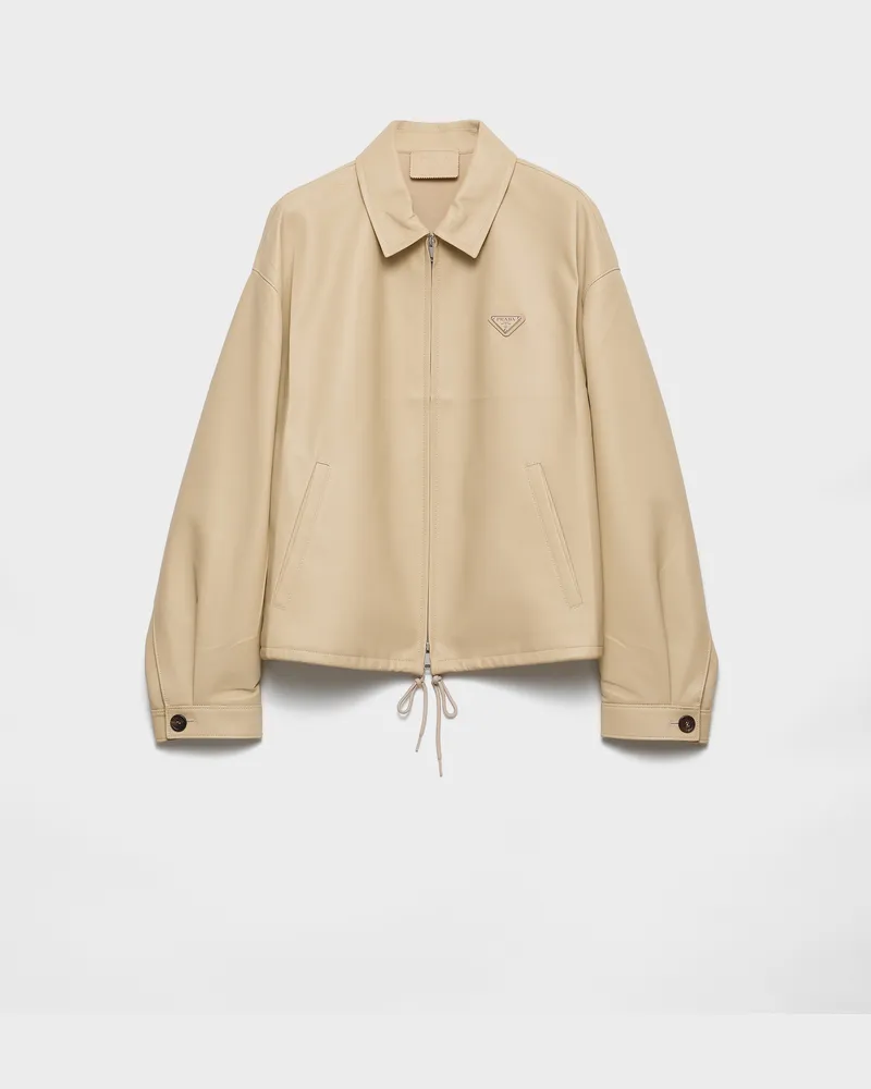 Prada Blousonjacke aus Nappa-Leder Sandbeige