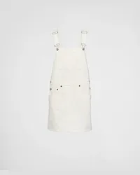 Prada Minikleid mit Latz aus Denim Weiss