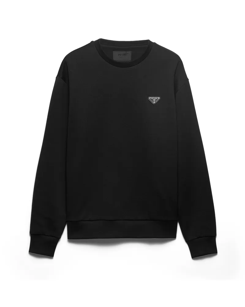 Prada Sweatshirt Aus Technischer Baumwolle, Herren, Schwarz, Größe Schwarz