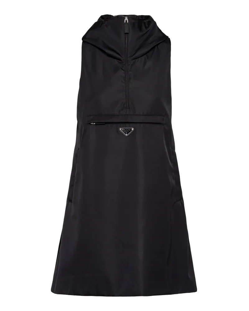 Prada Minikleid Aus Re-nylon, Damen, Schwarz, Größe Schwarz