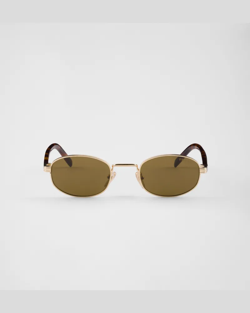 Prada Sonnenbrille mit der ikonischen Plakette aus Metall Lodengrüne