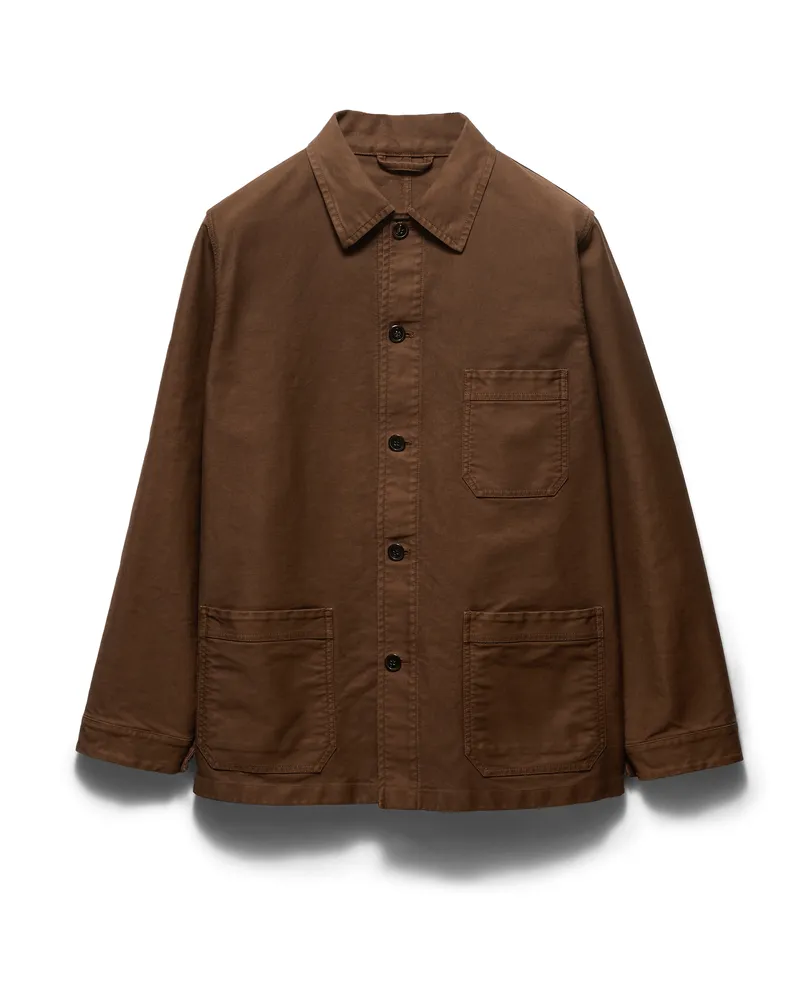 Prada Blousonjacke Aus Baumwolle, Herren, Tabak, Größe Tabak