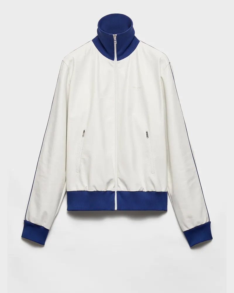 Prada Blousonjacke aus Nappa-Leder Weiss