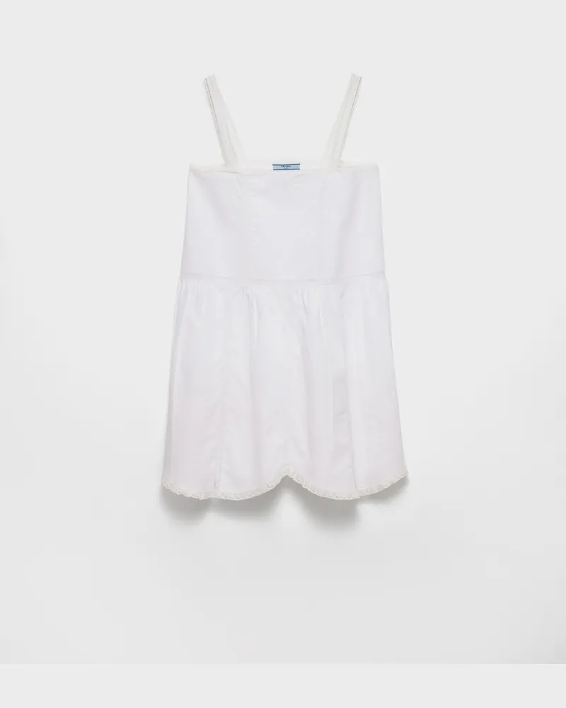 Prada Minikleid aus besticktem Stoff im Vintage-Look Weiss